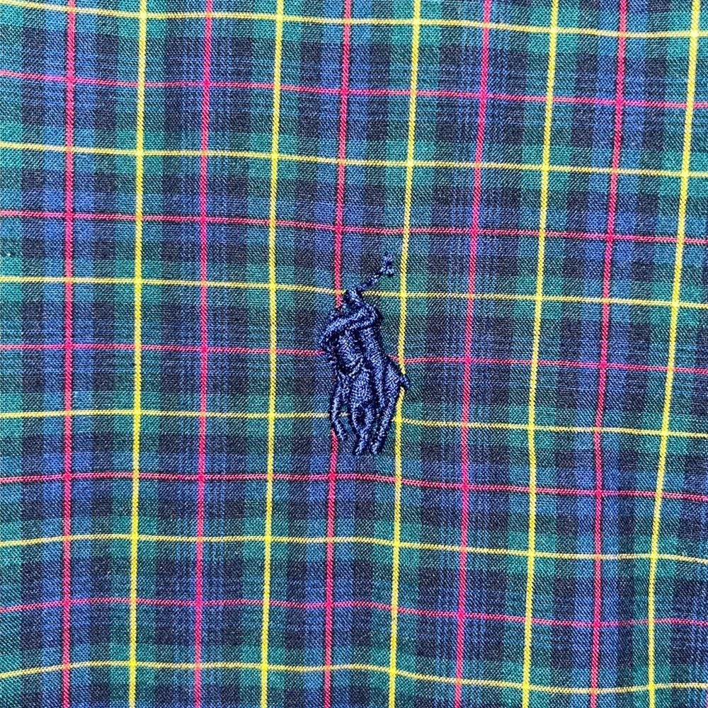 Ralph Lauren Plaid Button Down Dress Shirt Boy's XL 18-20 Windowpane - Picture 5 of 8